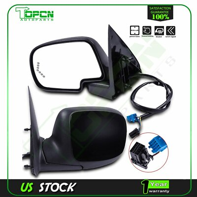 #ad Power Heated Signal Passenger Driver Side View Mirrors For 2003 2007 GMC Chevy $96.13