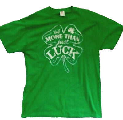 #ad St Patricks Day T Shirt Mens XL 100% Cotton Luck of the Irish Paddy Green NWT $10.98