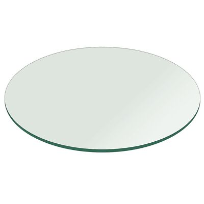#ad Round Clear Tempered Glass Table Top 1 4quot; 6mm Inch Thick w Flat Polished Edge $253.64