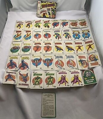 #ad 1978 Marvel Comics Super Heroes Card Game Milton Bradley Complete Very Good Cond $89.99