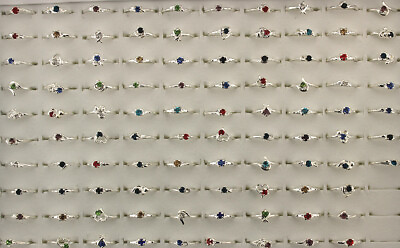 #ad Wholesale Bulk Lots 40pcs Mixed Lots Small Rhinestone Lady#x27;s Silver Plated Rings $8.99