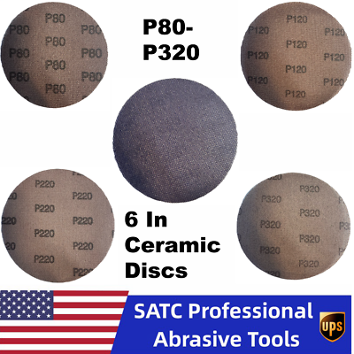 #ad 50PCS Mesh Sanding Discs 6 Inch Hook and Loop Sanding Net 80 320 Grit for Metal $30.99