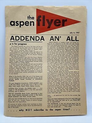 #ad 1957 JULY 4 THE ASPEN FLYER Original Newspaper ADDENDA AN#x27; ALL Aspen Times RARE $25.00