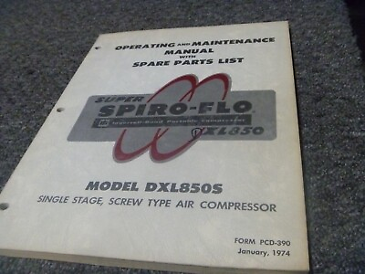 #ad #ad Ingersoll Rand DXL850S Air Compressor Parts Catalog Operator Maintenance Manual $209.30