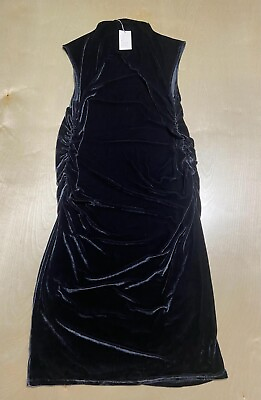 #ad #ad Women#x27;s Velour Side Black Ruched Bodycon Dress Size 2XL Fancy Classy XXL $17.71