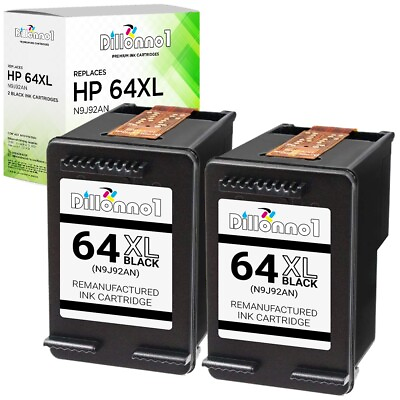#ad 2PK For HP 64XL Black N9J92AN Ink Cartridges Envy 6220 6222 6232 6252 6255 $34.95