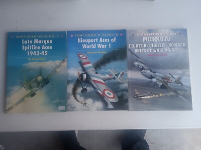 #ad 3 Osprey Aircraft of the Aces Series Book Lot Mosquito Nieuport Spitfire $20.00