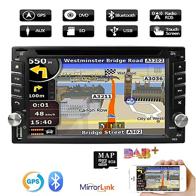 #ad Double 2 DIN In Dash Car DVD Player Radio GPS Navigation MapNight Vision Camera $151.79