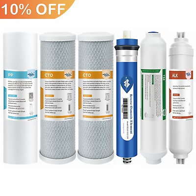 #ad 3 4 5 6 Stage 50 75 100 150G Reverse Osmosis System Water Filter Replacement Set $45.89