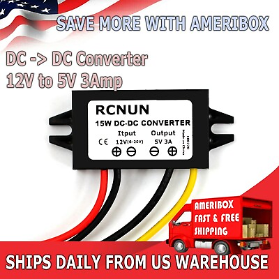 #ad #ad Car Waterproof DC DC Converter 12V Step Down to 5V Power Supply Module 3A 15W $6.75