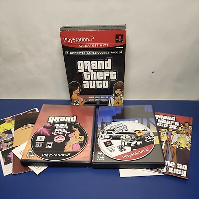 #ad Grand Theft Auto Double Pack Greatest Hits Sony PlayStation 2 2003 TESTED $19.99