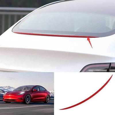 #ad For Tesla Model 3 2017 2023 Painted Red Prevent Water Rear Boot Spoiler Wing 1pc $98.14