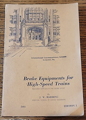 #ad Antique 1945 Brake Equipment for High Speed Trains School Locomotive Book 5464 $22.99