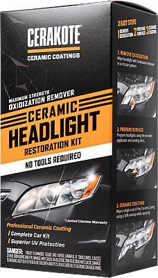 #ad CERAKOTE® Ceramic Headlight Restoration Kit Maximum Strength Oxidation Remover $16.88