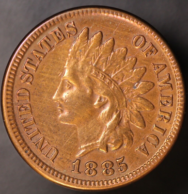 #ad 1885 INDIAN CENT TONED FRESH FROM ORIGINAL COLLECTION LOT 7874 $129.99