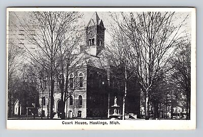 #ad Hastings MI Michigan Court House Antique Vintage c1942 Souvenir Postcard $7.99