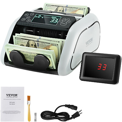 #ad VEVOR Money Counter Machine Bill Counter with UV MG IR DD Counterfeit Detection $76.99