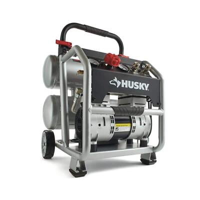 #ad Husky Portable Electric Air Compressor 4.5 Gal Tank 1.3hp Silent Corded Steel $241.38
