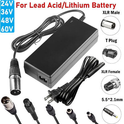 #ad 24V 36V 48V 60V 63V Li ion Lead Acid Battery Charger For Ebike Electric Scooter $14.98