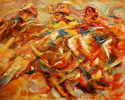 #ad Duaiv Abstract Racy UNFRAMED Fine Art Original Painting on Canvas Rare $6500.00