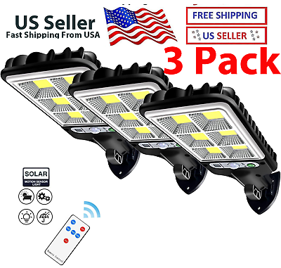 #ad #ad 3PCS Outdoor Solar Wall Light LED Motion Sensor Bright Flood Street Lamp 3 Modes $16.89