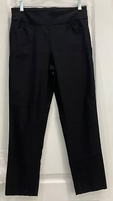 #ad Tribal Women#x27;s Dress Pants Size 10 Black Pull On Rayon Wide Waistband F35 $18.99