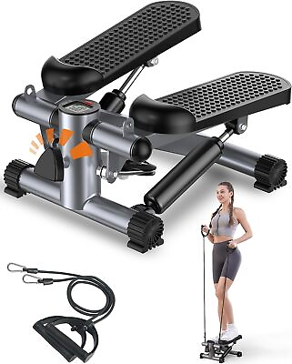#ad Exercise Mini Stepper Machine Workout Step Trainer Climber with Resistance Bands $53.68