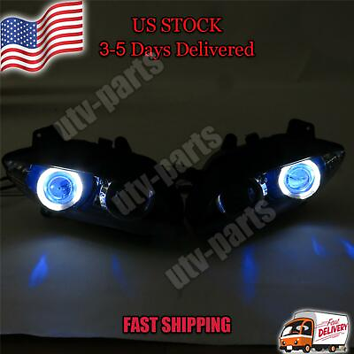 #ad Front Headlight HALO Blue Angel Eye Fit for Yamaha 2004 2006 YZF R1 q013 $299.00