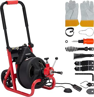 #ad Drain Cleaner Machine Electric Drain Auger 75Ft x 1 2 Inch Auto Feed w 6 Cutter $367.07