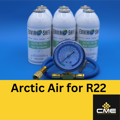 #ad Envirosafe Arctic Air for R22 AC Coolant Support 6 cans and gauge $102.00