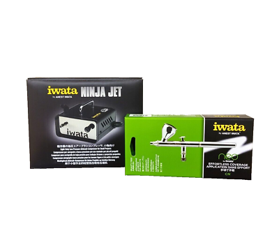#ad #ad Iwata Medea Ninja Jet Mini Compressor and N4500 NEO Airbrush Gun Bundle $240.00