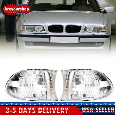 #ad Pair Turn Signal Lights Corner Lights For 1999 2001 BMW 7 Series E38 Sedan White $29.78