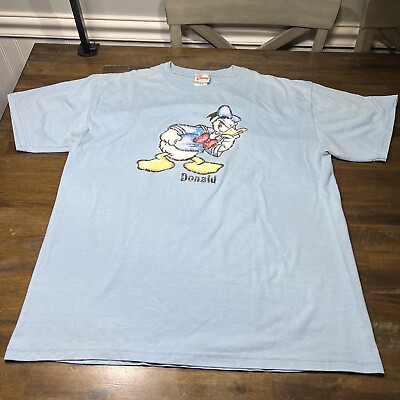 #ad Vintage Disney Shopping Donald Duck Adult T Shirt Size Large L Blue $14.99
