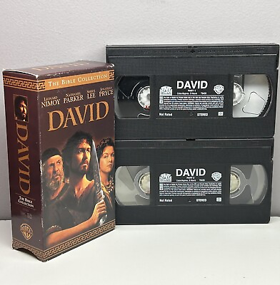 #ad The Bible Collection: David VHS 2002 Video 2 Tape Set Leonard Nimoy Pryce GOD $9.99
