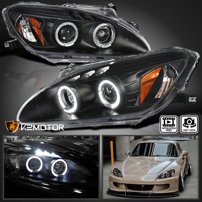 #ad Fits Black 2004 2009 Honda S2000 AP2 LED Halo Projector Headlights LeftRight $172.38