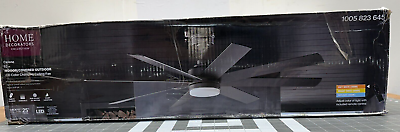 #ad Home Decorators Celene 62 in. LED Indoor Outdoor Matte Black Ceiling Fan $152.75