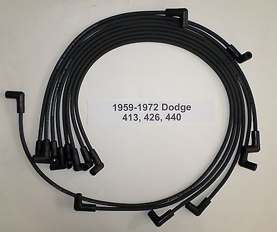 #ad Big Block DODGE 383 400 413 426 440 1959 1972 BLACK HEI 8mm Spark Plug Wires USA $54.92