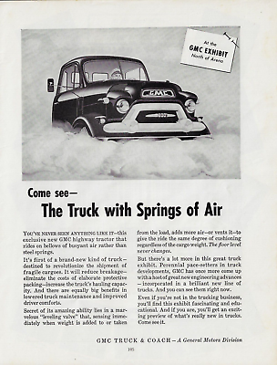 #ad 1957 GMC Truck with Springs of Air Highway Tractor New Kind VINTAGE PRINT AD $11.99