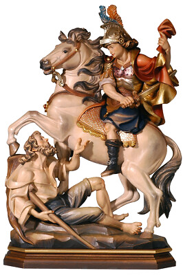 #ad Statue Saint Martino on Horseback Wooden Of Val Gardena Various Measures Range $541.20