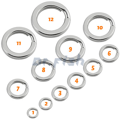 #ad 20 100pcs Stainless Steel Split Rings 18 450Lb Heavy Duty Lure Tackle Connector $45.99