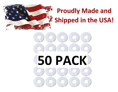 #ad White Round Plastic Blank Rack Size Dividers 50pack $13.38