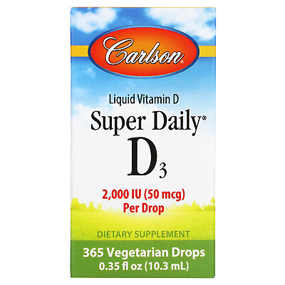 #ad #ad Carlson Labs Super Daily D3 2 000 IU 0 35 fl oz 10 3 ml Gluten Free $17.85