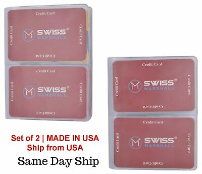 #ad Set of 2 Heavy Duty Plastic 6 Page Hipster Wallet Inserts Side Load for Wallets $6.49