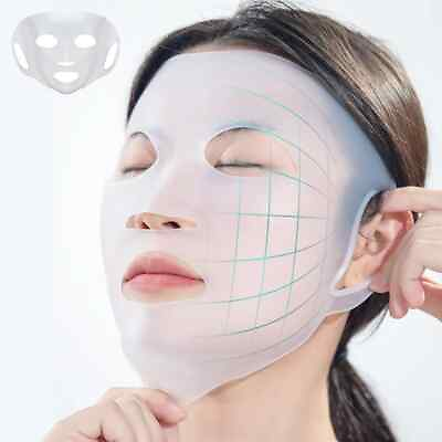 #ad 3D Silicone Mask Face Women Skin Care Tool Hanging Ear Face Mask Gel Sheet $9.00