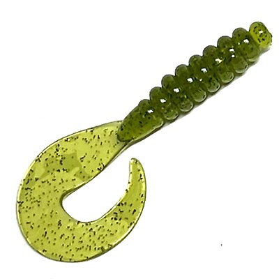 #ad 15ct 3.8 inch curly tail grub Baby Bass Color for fishing Bass Fishing $8.99
