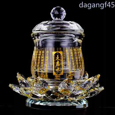 #ad Buddhist Temple Ornament Crystal Seat Colorful Lotus Great Compassion Mantra $79.82