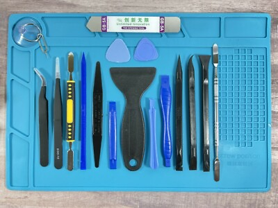 #ad Cell Phone Repair Tools Kit Pry Set ESD Soldering Mat for iPhone Samsung screen $21.99