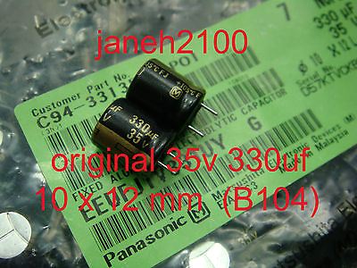 #ad 10pcs Panasonic 35V 330UF radial electrolytic capacitors 10X12mm B104 $1.98