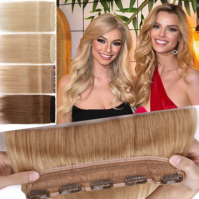 #ad Thick One Piece Clip In Hair Extensions Real Remy Human Hair Hairpieces Weft $109.25