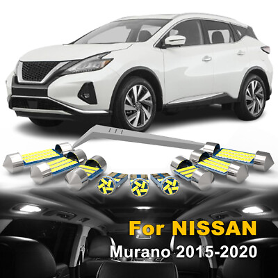 #ad 6pcs Interior LED Light Bulbs License plate For Nissan Murano 2015 2020 4 Color $10.99
